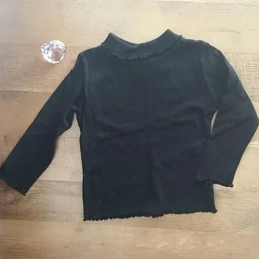 Faded Glory Black Turtleneck with‎ Baby GAP Pink Polka Dot Skirt Outfit Size 3T